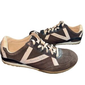 Y2K VTG Grunge Brown Suede Retro Athletic Trainers Sneakers Shoes M7.5 EU39.5 W9